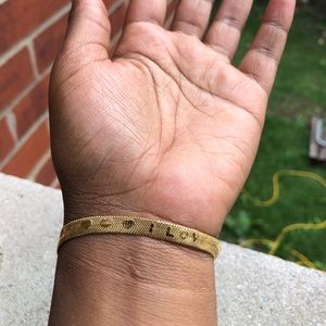 A gold bracelet
